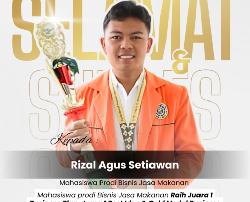 Poster Selamat & Sukses Rizal Agus Setiawan Mahasiswa Bisnis Jasa Makanan FEB UAD Raih Juara 1 Business Plan Catalyst Future Competition 2026