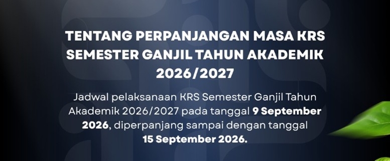 Pengumuman Perpanjangan Masa KRS Semester Ganjil TA 2026 2027 Nomor R 625 D 5 IX 2026 FEB UAD