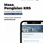 Poster Masa Pengisian KRS Semester Genap 2025 2026 FEB UAD Poster Masa Pengisian KRS Semester Genap 2025 2026 tanggal 28 Februari sampai 7 Maret 2026 FEB UAD