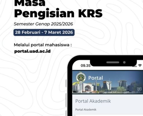 Poster Masa Pengisian KRS Semester Genap 2025 2026 tanggal 28 Februari sampai 7 Maret 2026 FEB UAD